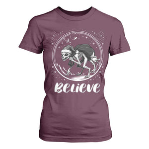 Chupacabra T Shirt For Women Funny Believe Christmas Cryptid Gift TS12 Maroon Print Your Wear
