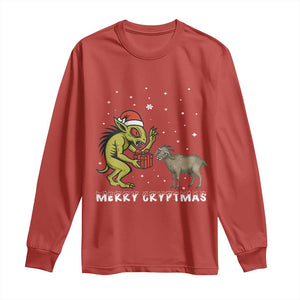 Funny Chupacabra Long Sleeve Shirt Merry Cryptmas Christmas Gift TS12 Red Print Your Wear