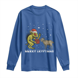 Funny Chupacabra Long Sleeve Shirt Merry Cryptmas Christmas Gift TS12 Royal Blue Print Your Wear