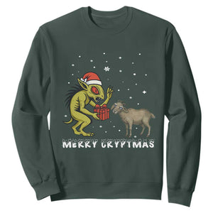 Funny Chupacabra Sweatshirt Merry Cryptmas Christmas Gift TS12 Dark Forest Green Print Your Wear