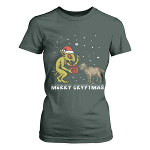 Funny Chupacabra T Shirt For Women Merry Cryptmas Christmas Gift TS12 Dark Forest Green Print Your Wear