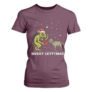 Funny Chupacabra T Shirt For Women Merry Cryptmas Christmas Gift TS12 Maroon Print Your Wear