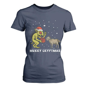 Funny Chupacabra T Shirt For Women Merry Cryptmas Christmas Gift TS12 Navy Print Your Wear