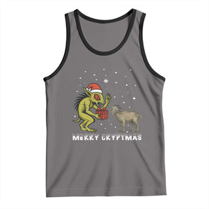 Funny Chupacabra Tank Top Merry Cryptmas Christmas Gift TS12 Deep Heather Black Print Your Wear