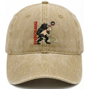 Chupacabra Washed Cotton Baseball Cap Vintage Horror Cryptid Gift TS12 Print Your Wear