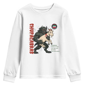 Chupacabra Youth Sweatshirt Vintage Horror Cryptid Gift TS12 White Print Your Wear
