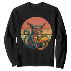 Funny Chupacabra Eat Tacos Cryptid Gift Sweatshirt TS12 Black Print Your Wear