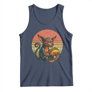 Funny Chupacabra Eat Tacos Cryptid Gift Tank Top TS12 Navy Print Your Wear