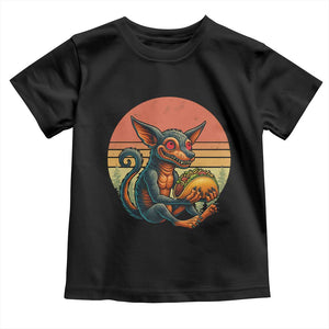 Funny Chupacabra Eat Tacos Cryptid Gift Toddler T Shirt TS12 Black Print Your Wear