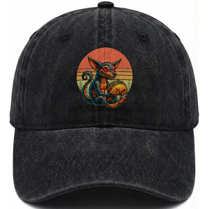 Funny Chupacabra Eat Tacos Cryptid Gift Washed Cotton Baseball Cap TS12 Print Your Wear