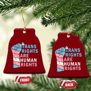 Trans Rights Are Human Rights Ceramic Ornament Christmas LGBTQ Supporter Gift TS12 Print Your Wear