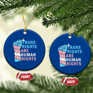 Trans Rights Are Human Rights Ceramic Ornament Christmas LGBTQ Supporter Gift TS12 1pc Blue Print Your Wear