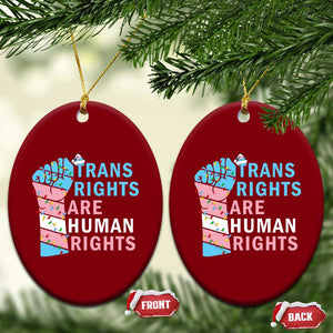 Trans Rights Are Human Rights Ceramic Ornament Christmas LGBTQ Supporter Gift TS12 Print Your Wear