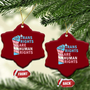 Trans Rights Are Human Rights Ceramic Ornament Christmas LGBTQ Supporter Gift TS12 Print Your Wear