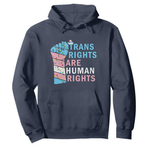 Trans Rights Are Human Rights Hoodie Christmas LGBTQ Supporter Gift TS12 Navy Print Your Wear