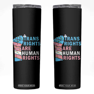 Trans Rights Are Human Rights Skinny Tumbler Christmas LGBTQ Supporter Gift TS12 Black Print Your Wear