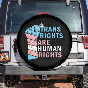 Trans Rights Are Human Rights Spare Tire Cover Christmas LGBTQ Supporter Gift TS12 No hole Black Print Your Wear