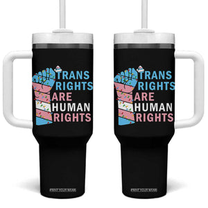 Trans Rights Are Human Rights Tumbler With Handle Christmas LGBTQ Supporter Gift TS12 One Size: 40 oz Black Print Your Wear