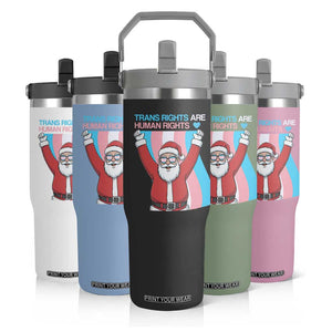Christmas Trans Rights Are Human Rights Flip Straw Tumbler LGBTQ Advocate TS12 Print Your Wear