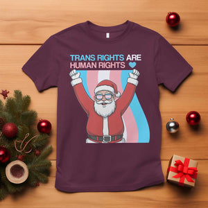Christmas Trans Rights Are Human Rights T Shirt LGBTQ Advocate TS12 Maroon Print Your Wear