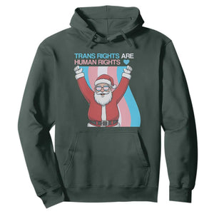 Christmas Trans Rights Are Human Rights Hoodie LGBTQ Advocate TS12 Dark Forest Green Print Your Wear