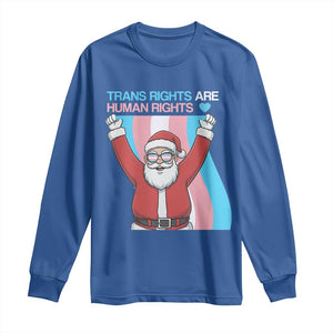 Christmas Trans Rights Are Human Rights Long Sleeve Shirt LGBTQ Advocate TS12 Royal Blue Print Your Wear