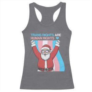 Christmas Trans Rights Are Human Rights Racerback Tank Top LGBTQ Advocate TS12 Charcoal Print Your Wear