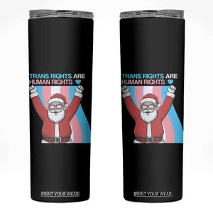 Christmas Trans Rights Are Human Rights Skinny Tumbler LGBTQ Advocate TS12 Black Print Your Wear