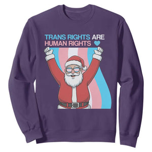 Christmas Trans Rights Are Human Rights Sweatshirt LGBTQ Advocate TS12 Purple Print Your Wear