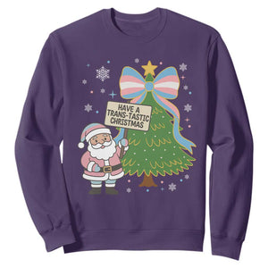 Have A Trans Tastic Christmas Sweatshirt Transgender Pride TS12 Purple Print Your Wear