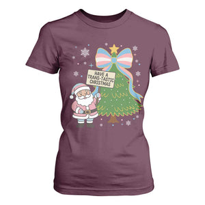 Have A Trans Tastic Christmas T Shirt For Women Transgender Pride TS12 Maroon Print Your Wear