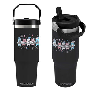 Have A Trans Tastic Christmas Gift Flip Straw Tumbler LGBTQ Cat Lover TS12 One Size: 30 oz Black Print Your Wear