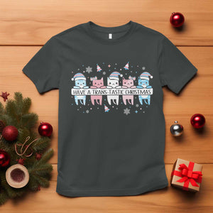 Have A Trans Tastic Christmas Gift T Shirt LGBTQ Cat Lover TS12 Dark Heather Print Your Wear