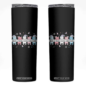 Have A Trans Tastic Christmas Gift Skinny Tumbler LGBTQ Cat Lover TS12 Black Print Your Wear