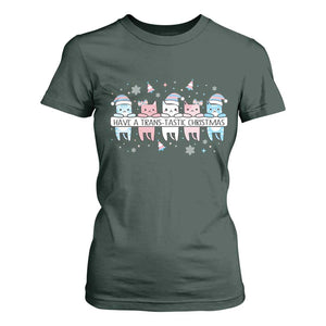 Have A Trans Tastic Christmas Gift T Shirt For Women LGBTQ Cat Lover TS12 Dark Forest Green Print Your Wear