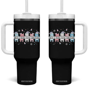 Have A Trans Tastic Christmas Gift Tumbler With Handle LGBTQ Cat Lover TS12 One Size: 40 oz Black Print Your Wear