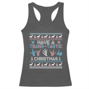 LGBTQ Trans Pride Racerback Tank Top Have A Trans Tastic Ugly Christmas Gift TS12 Dark Heather Print Your Wear