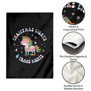 Christmas Lights And Trans Rights Garden Flag Magical Unicorn Pride TS12 Print Your Wear