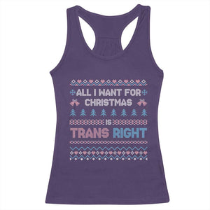 Trans Pride Ugly Xmas Racerback Tank Top All I Want For Christmas Is Trans Rights TS12 Purple Print Your Wear
