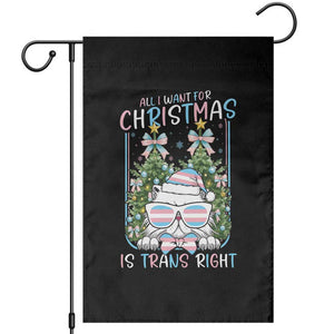 Funny Santa Cat Trans Pride Garden Flag All I Want For Christmas Is Trans Rights TS12 Black Print Your Wear