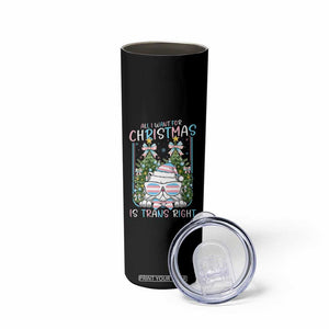 Funny Santa Cat Trans Pride Skinny Tumbler All I Want For Christmas Is Trans Rights TS12 Print Your Wear