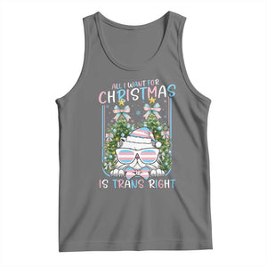 Funny Santa Cat Trans Pride Tank Top All I Want For Christmas Is Trans Rights TS12 Black Heather Print Your Wear
