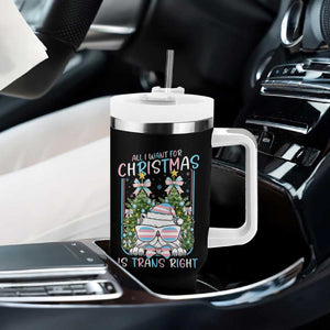 Funny Santa Cat Trans Pride Tumbler With Handle All I Want For Christmas Is Trans Rights TS12 Print Your Wear