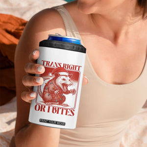 Funny Fierce Opossum Santa 4 in 1 Can Cooler Tumbler Trans Right Or I Bites Christmas Gift TS12 Print Your Wear