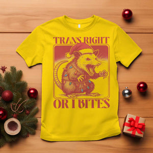 Funny Fierce Opossum Santa T Shirt Trans Right Or I Bites Christmas Gift TS12 Daisy Print Your Wear