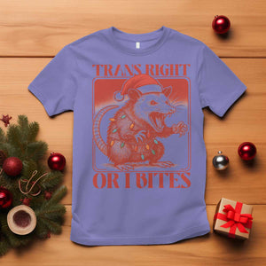 Funny Fierce Opossum Santa T Shirt Trans Right Or I Bites Christmas Gift TS12 Violet Print Your Wear