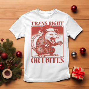 Funny Fierce Opossum Santa T Shirt Trans Right Or I Bites Christmas Gift TS12 White Print Your Wear