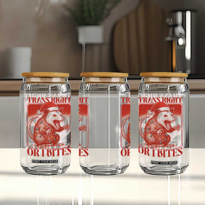 Funny Fierce Opossum Santa Glass Can Trans Right Or I Bites Christmas Gift TS12 Print Your Wear