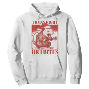 Funny Fierce Opossum Santa Hoodie Trans Right Or I Bites Christmas Gift TS12 White Print Your Wear