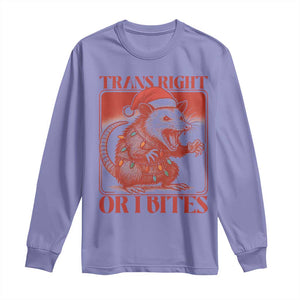 Funny Fierce Opossum Santa Long Sleeve Shirt Trans Right Or I Bites Christmas Gift TS12 Violet Print Your Wear